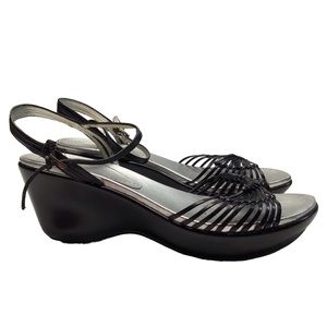 Guess “Swim” Black Straps Wedge Sandals/Heels - Size 7